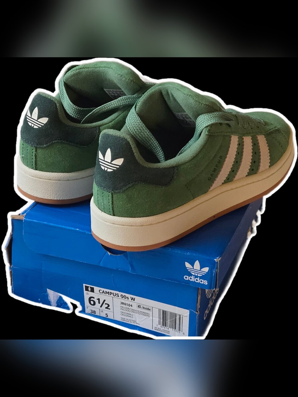 NIB Adidas Originals Campus 00s W Green Suede Sneakers Women's 6.5 - Picture 4 of 9